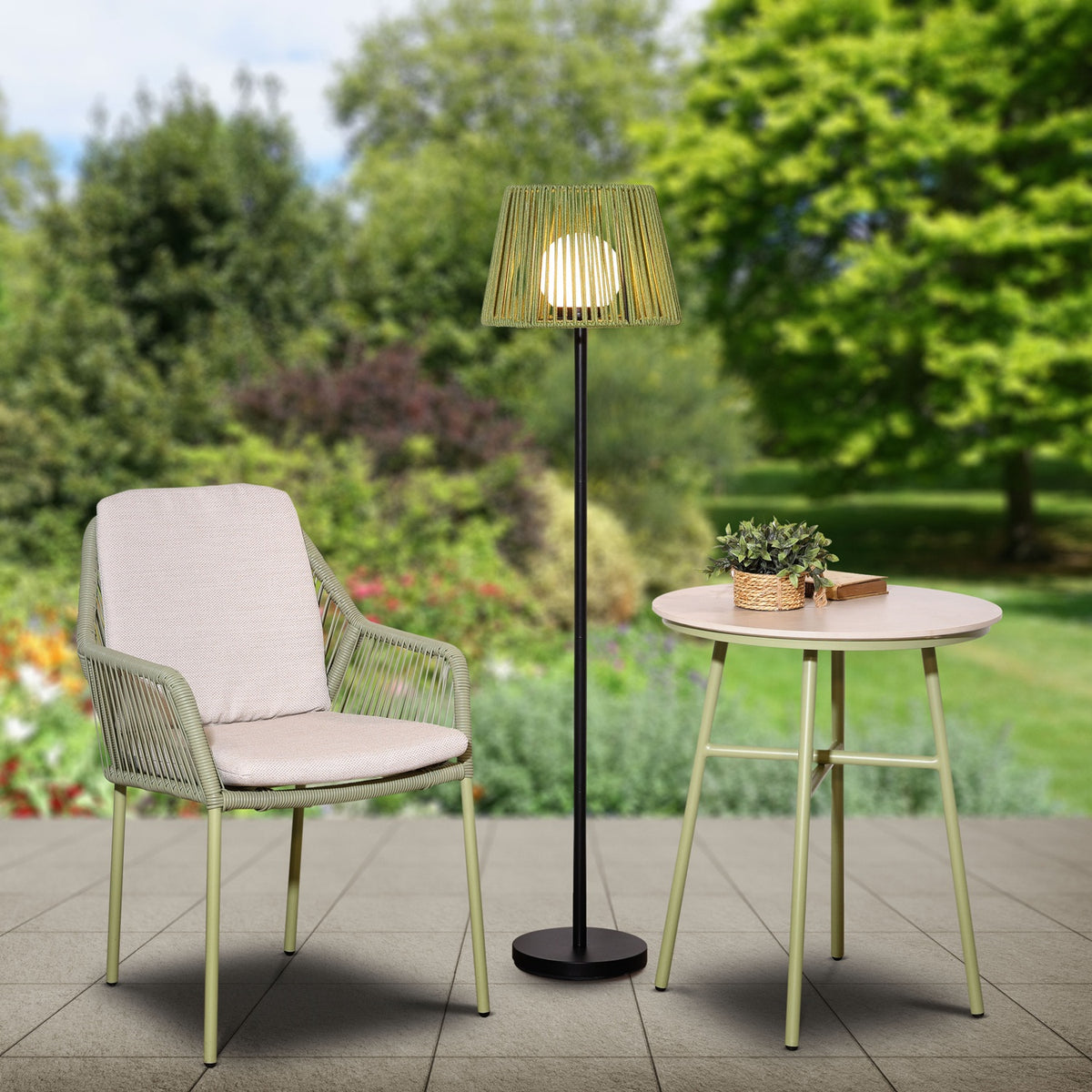 NOMA Lumé Rechargeable Outdoor Lighting Garda Sage Tall Floor Lamp - 1 ...