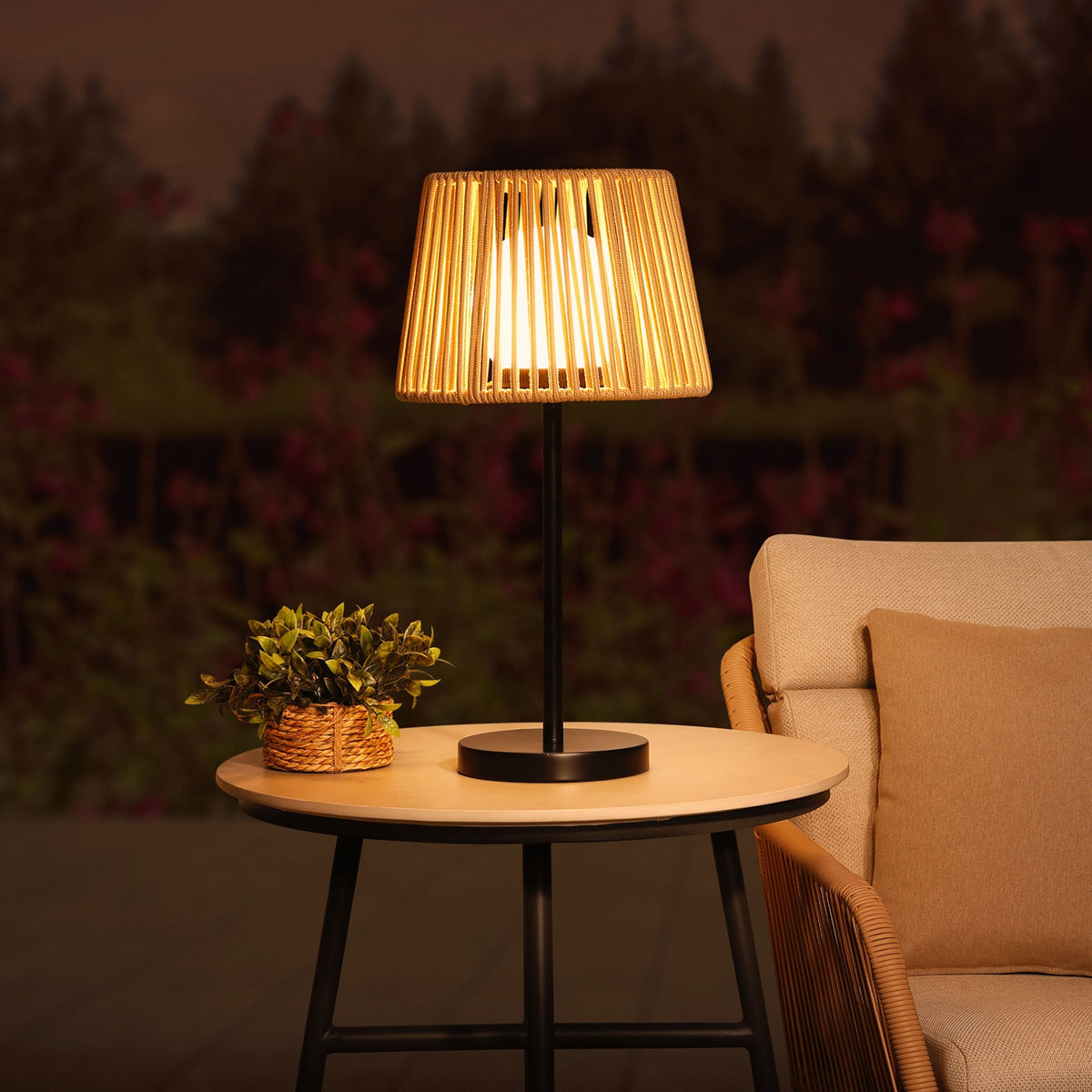 NOMA Lumé Rechargeable Outdoor Lighting Garda Latte Table Lamp - 56cm ...