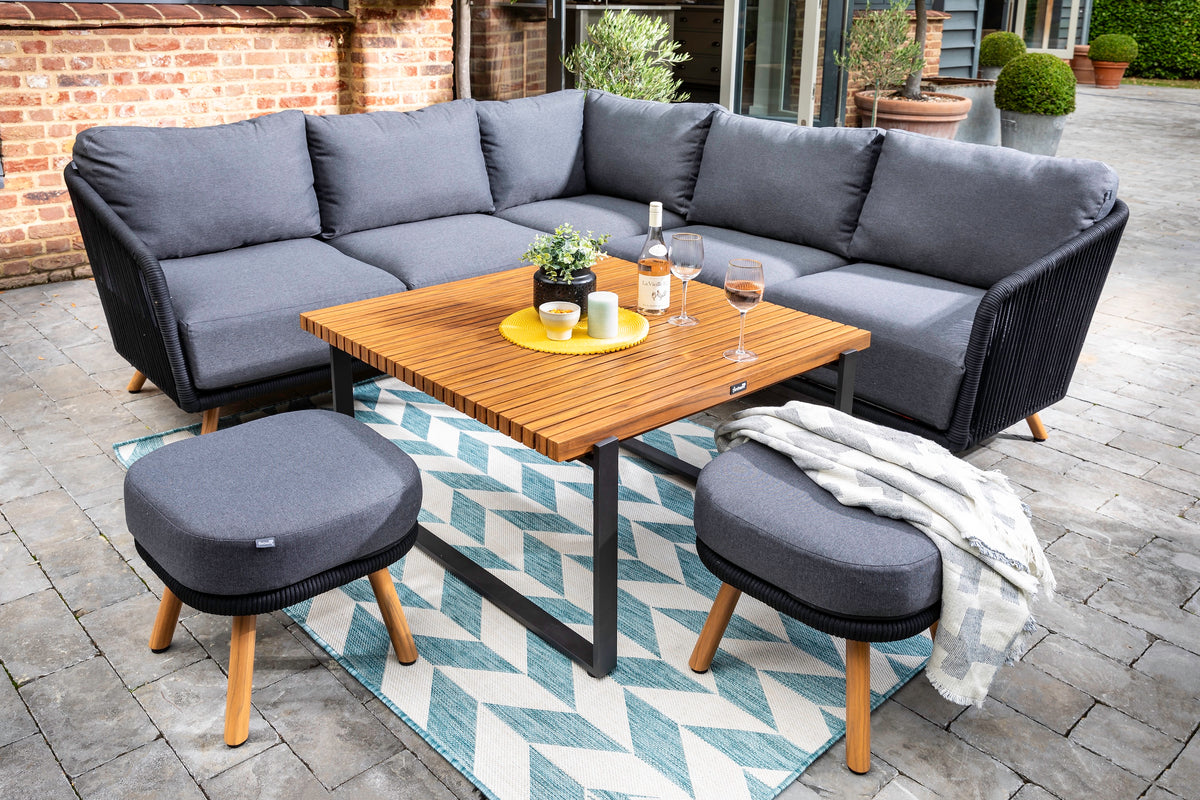 Hartman Eden Square Casual Corner Dining Set – Carbon & Raven Rope ...