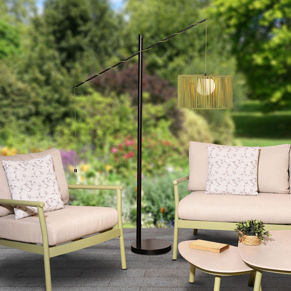 NOMA Lumé Rechargeable Outdoor Lighting Matera Sage Tall Overhanding F ...