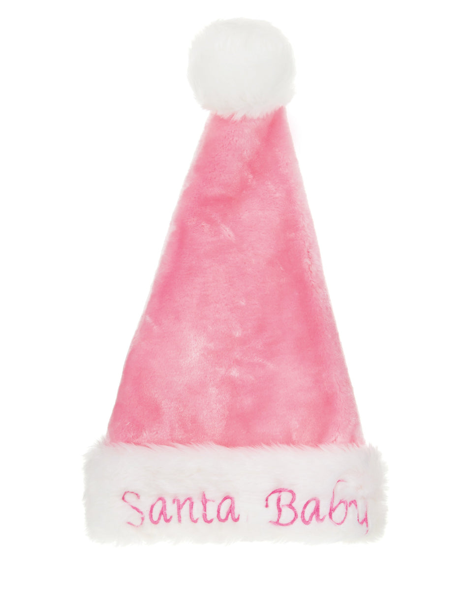 Deluxe Santa Hat- Pink Santa Baby