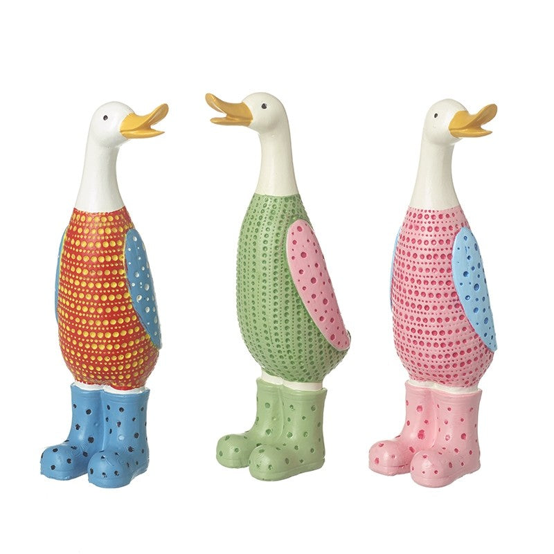 thumbnail image 2 of Reny's Ark Wooden Duck Ornament - Bamboo Duck Statue With Wellies Boots - 25cm 2 of 6