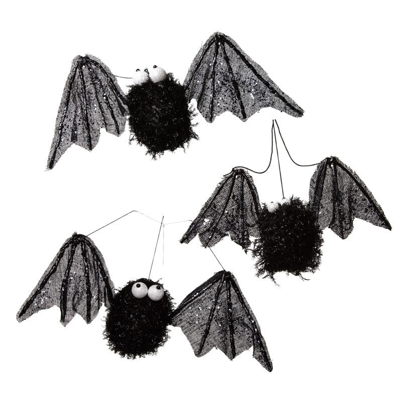Hanging Black Bat Decoration - Set of 3
