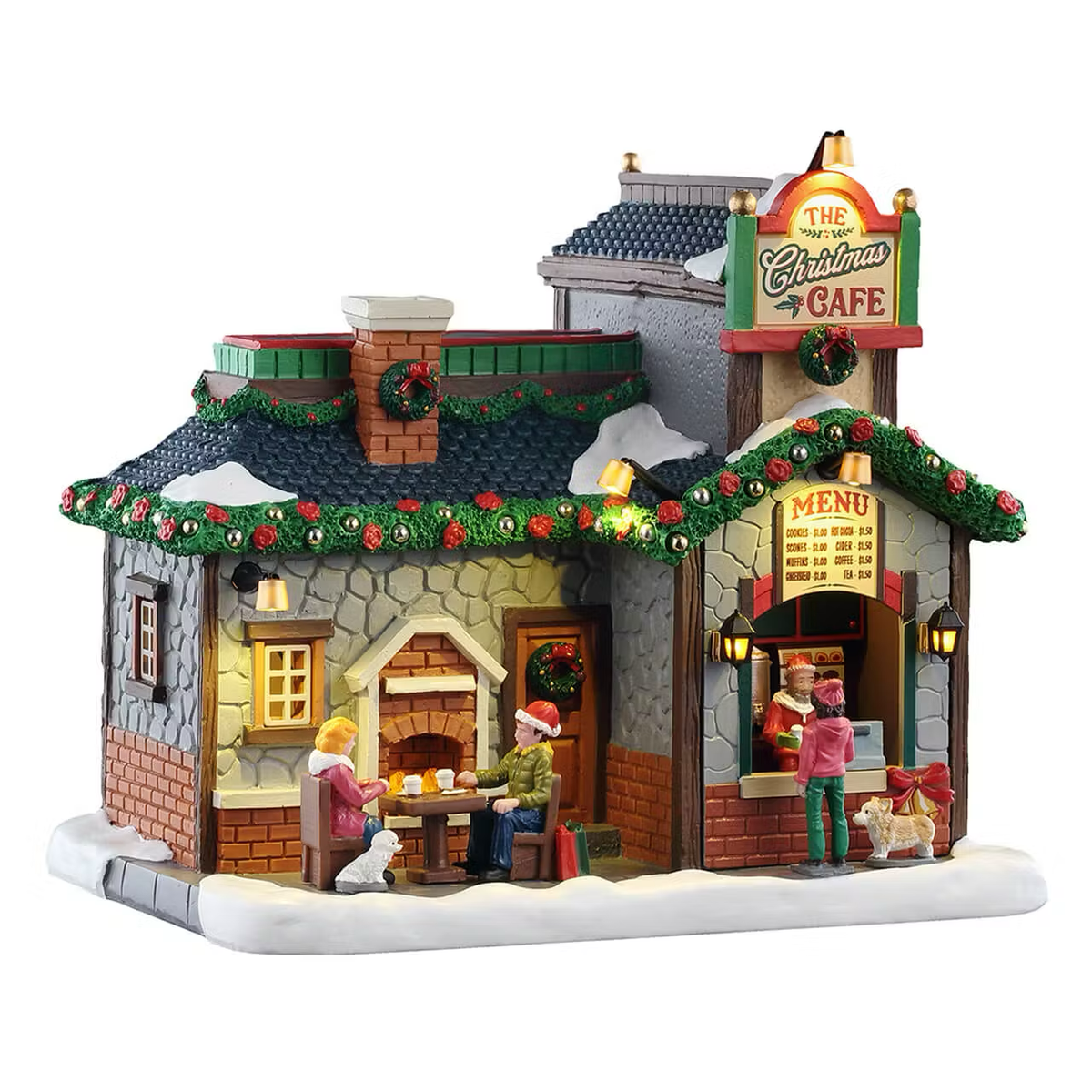 LEMAX Hilltop Café – Edificio Illuminato Per Villaggio Natalizio O Presepe, Porcellana Con Luci, 19cm - 4