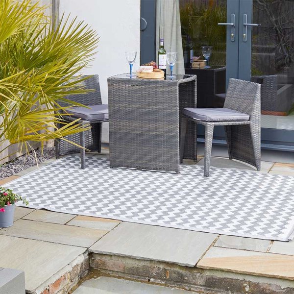 Alfresco Outdoor Rug Mat Atlantis Slate Grey 150 x 210cm