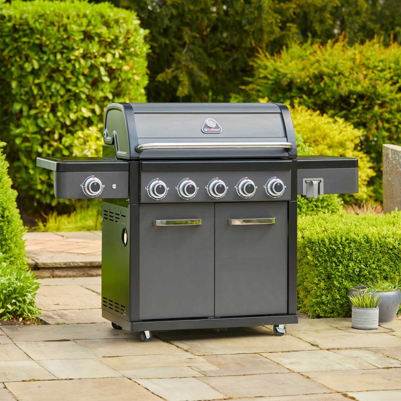 Grillstream Legacy 5 Burner Hybrid Gas BBQ / Barbecue with Side Burner