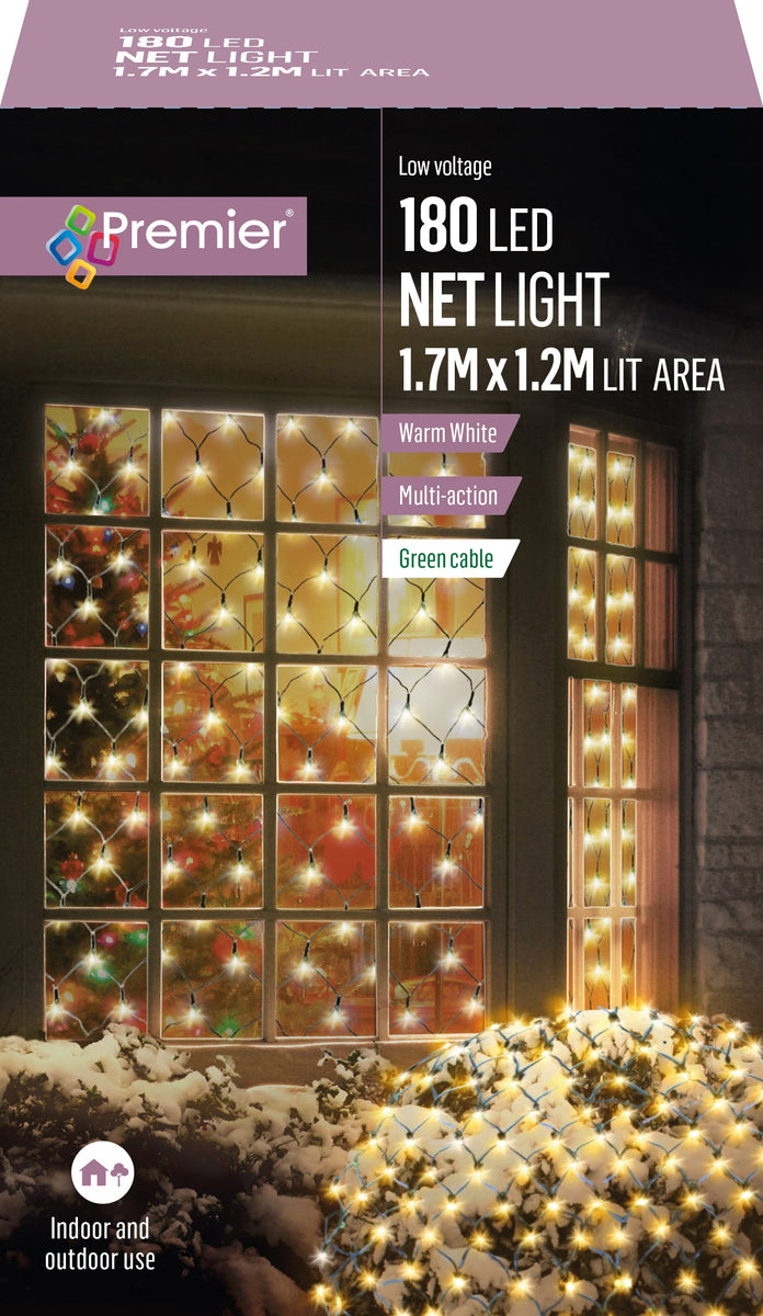 MultiAction Warm White LED Net Christmas Lights Southwood Garden Centre