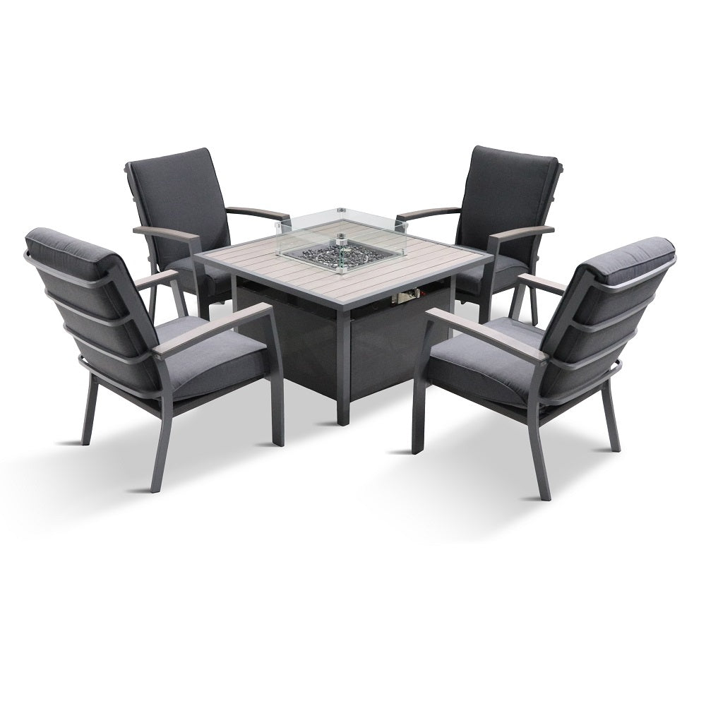 Leisure Grow Milano Relaxer Aluminium Seat Set with Square Gas