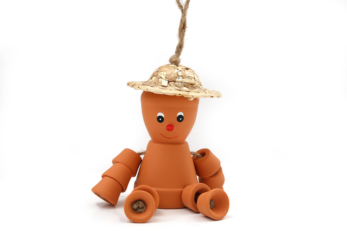 Terracotta Flower Pot Man with Hat Decoration Southwood Garden Centre