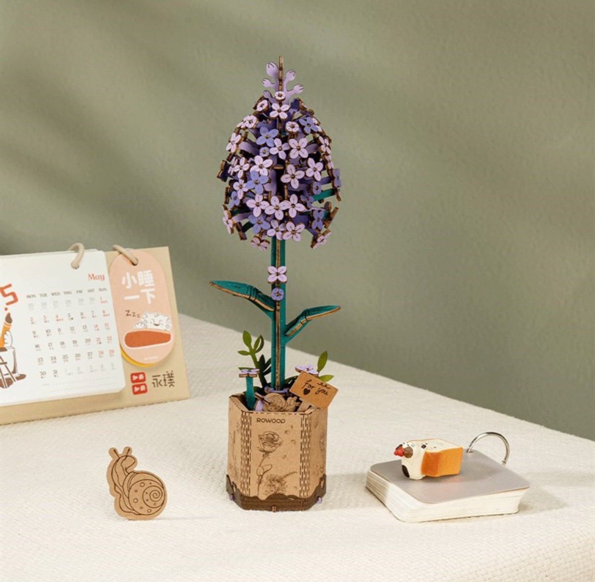 Rowood Robotime Lilac Bloom DIY Craft Wooden Model Kit