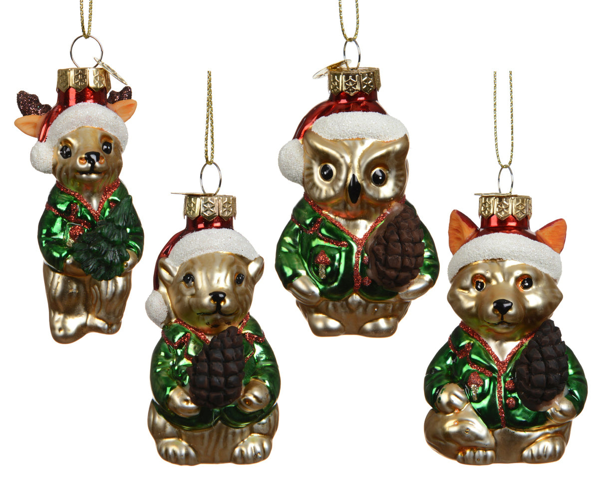 Forest Animals Christmas Handing Bauble 7.5cm
