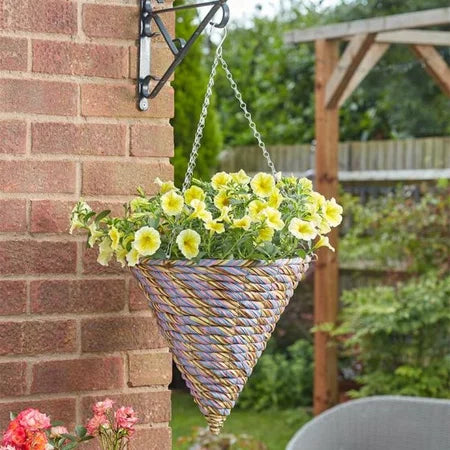 Special Offer 14in Gala Faux Rattan Hanging Basket Cone