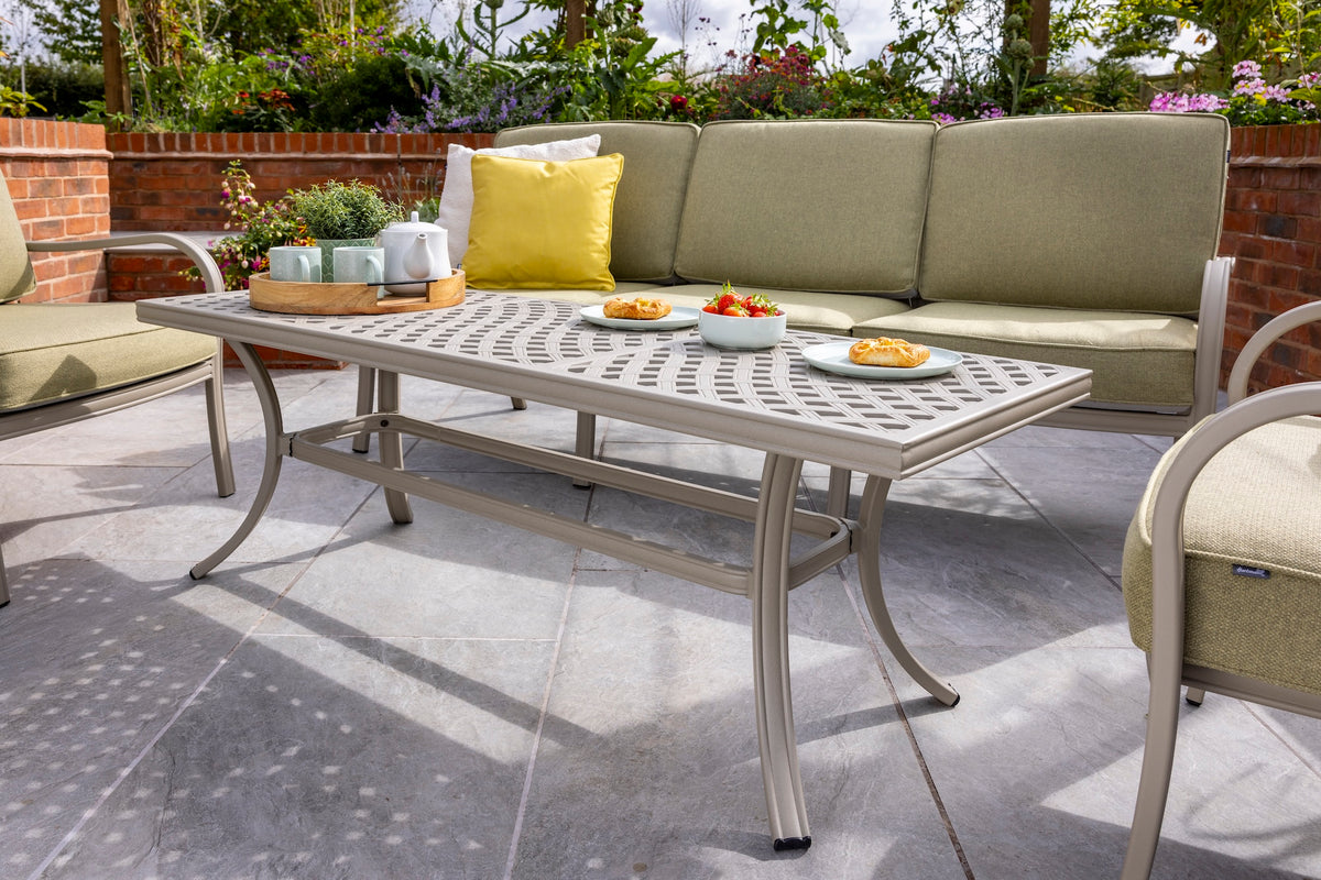 Hartman - Buxton Cast Aluminium 3 Seat Lounge Set in Maize with Wheatg ...