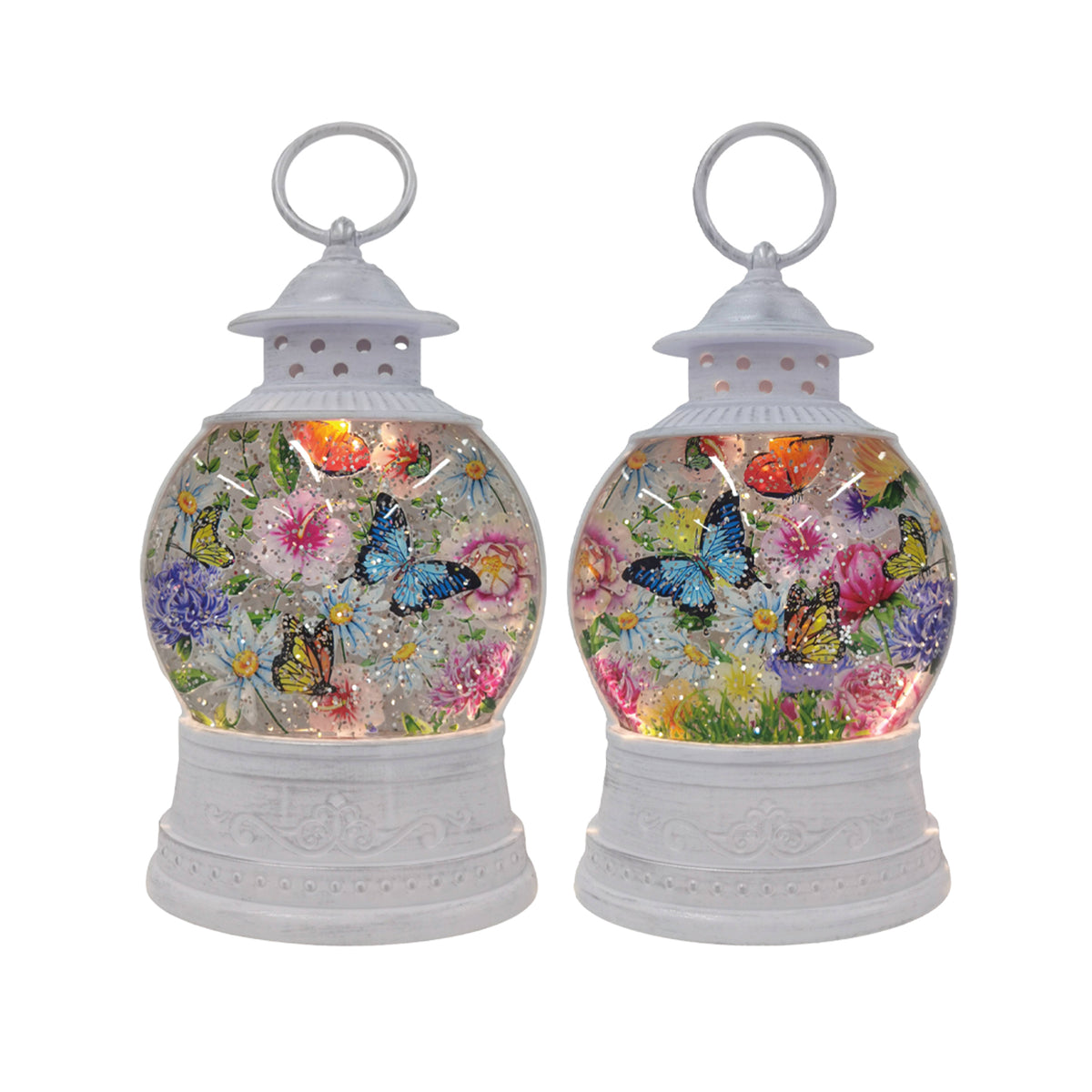 Butterfly Lantern Floral Water Spinner Light Up LED - 23cm