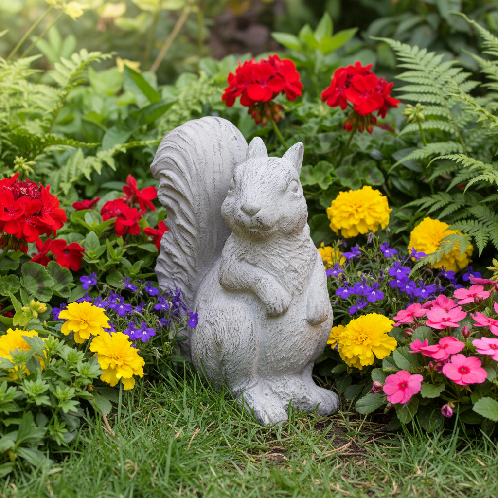 Gisela Graham - Concrete Ornament 20cm - Stone Effect Squirrel