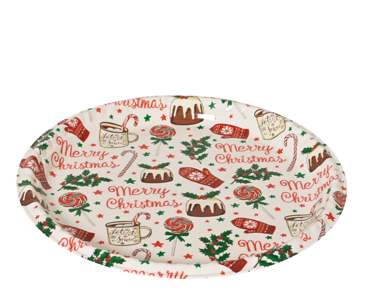 Decorative Merry Christmas Plate 35cm