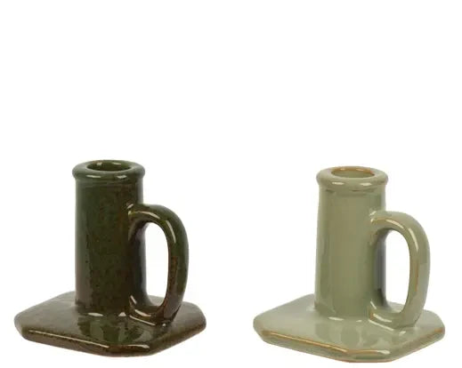 Porcelain Reaction Glazed Candle Stick Holder 9.8cm