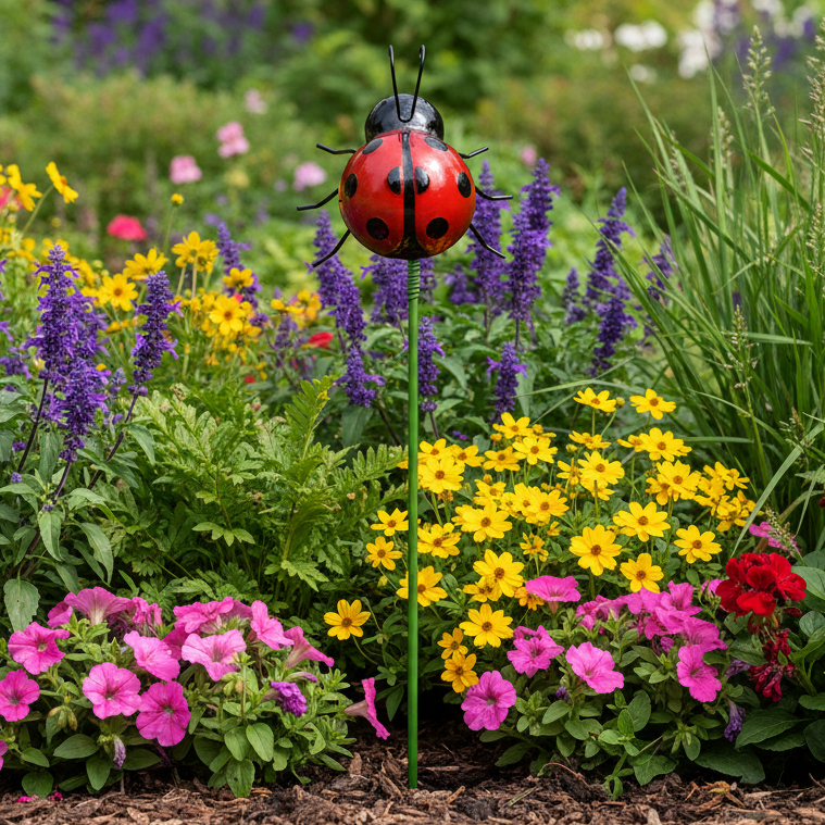 Fountasia Ladybird Plant Pot Stick Stake - 45cm