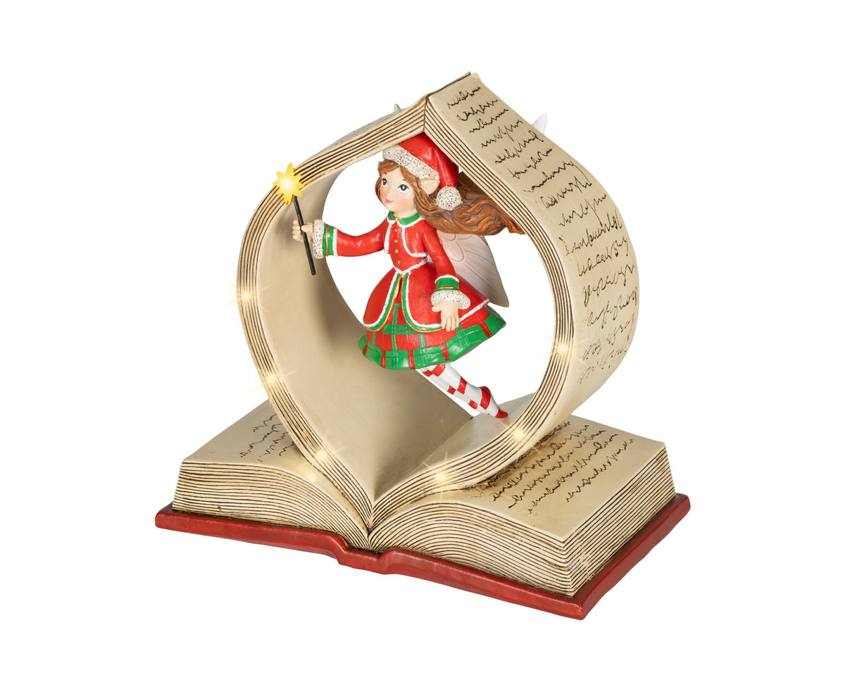 Light Up Enchanted Christmas Fairy Open Book - 24cm