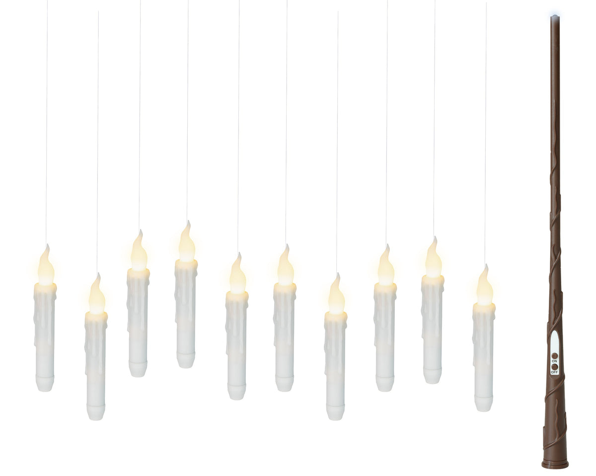 Magical Melting Floating Candles with Flame Effect & Wand Remote Control - Set of 10