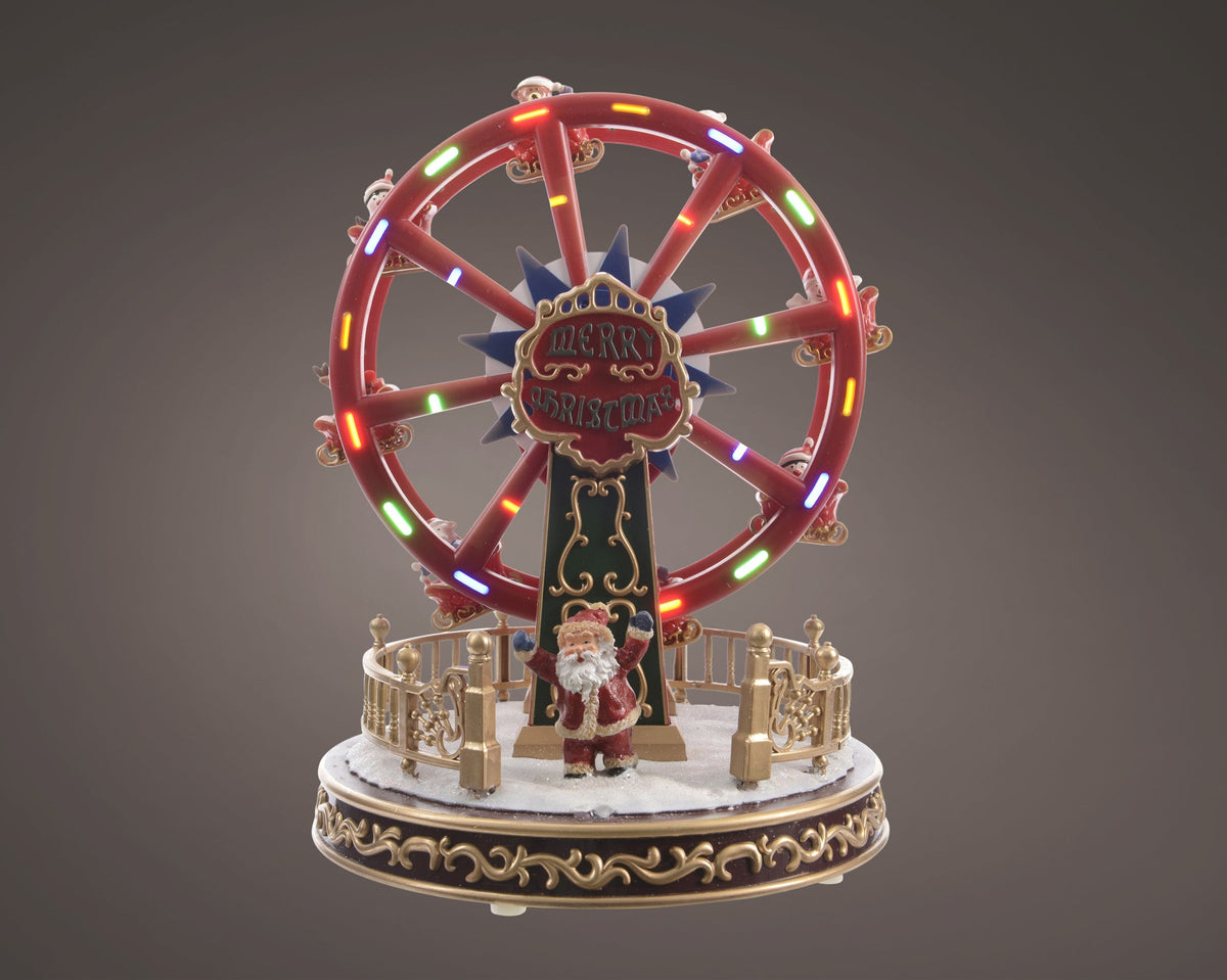 Lumineo Grand Santa Christmas Village Animated Ferris Wheel with Lights
