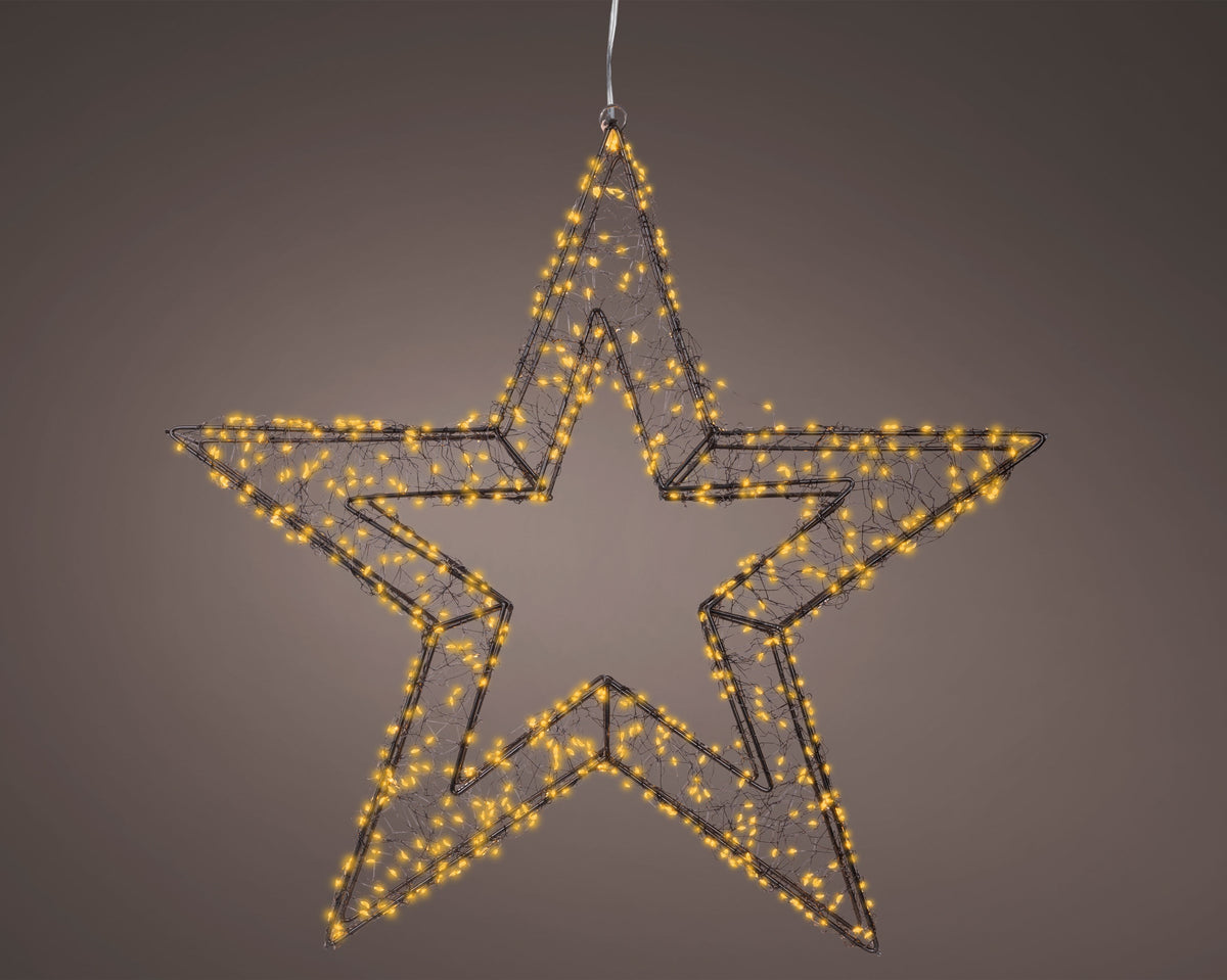 Classic Warm White Micro LED Star Flashing or Static Effect Black Wire - 720 LEDS