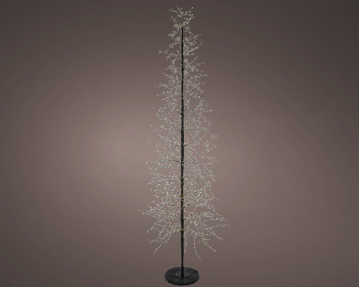 Special Offer 270cm Lumineo Tall Outdoor with 2048 Warm White Micro LEDs Black Twig Tree