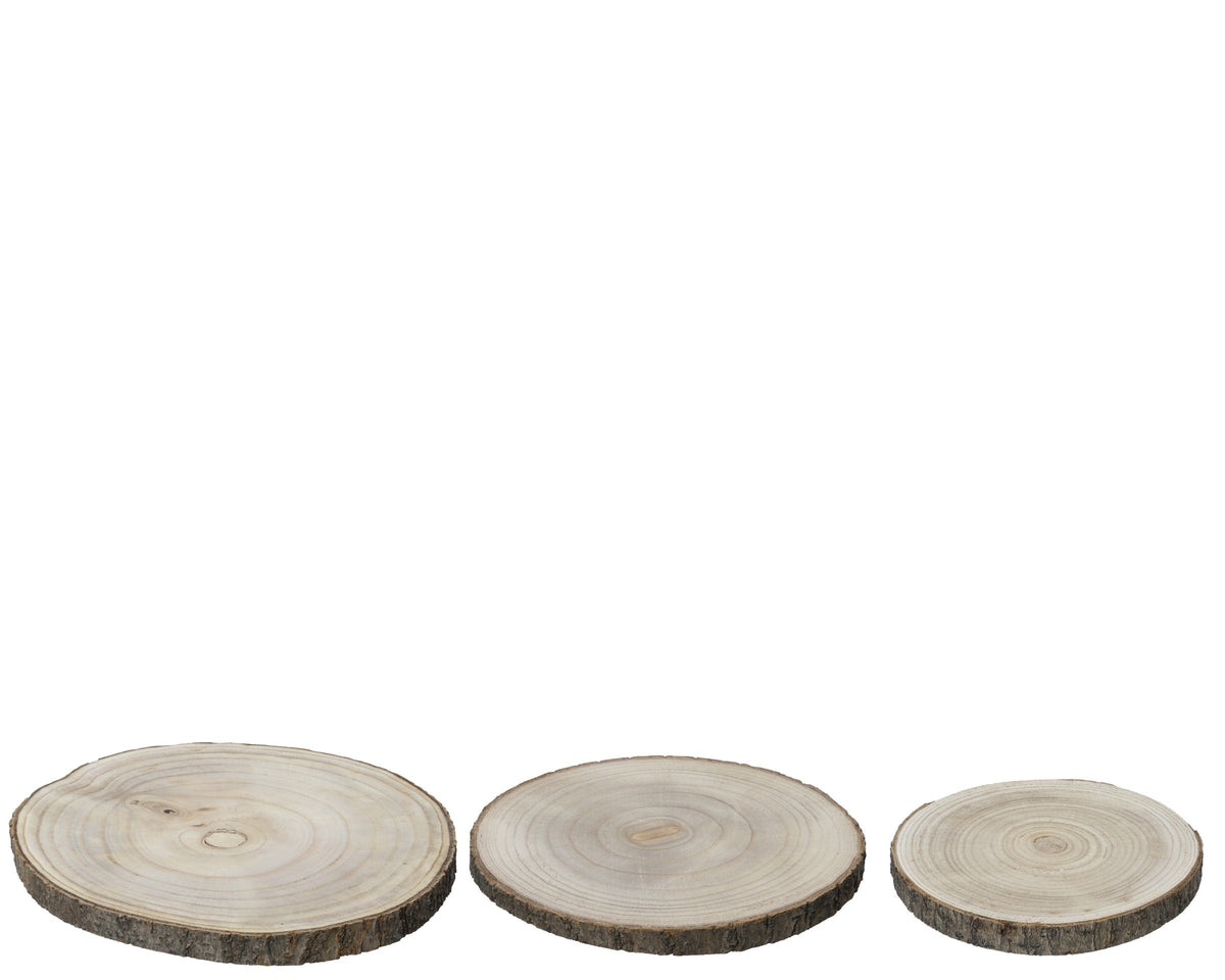 Paulownia Wood Slice Round Plate