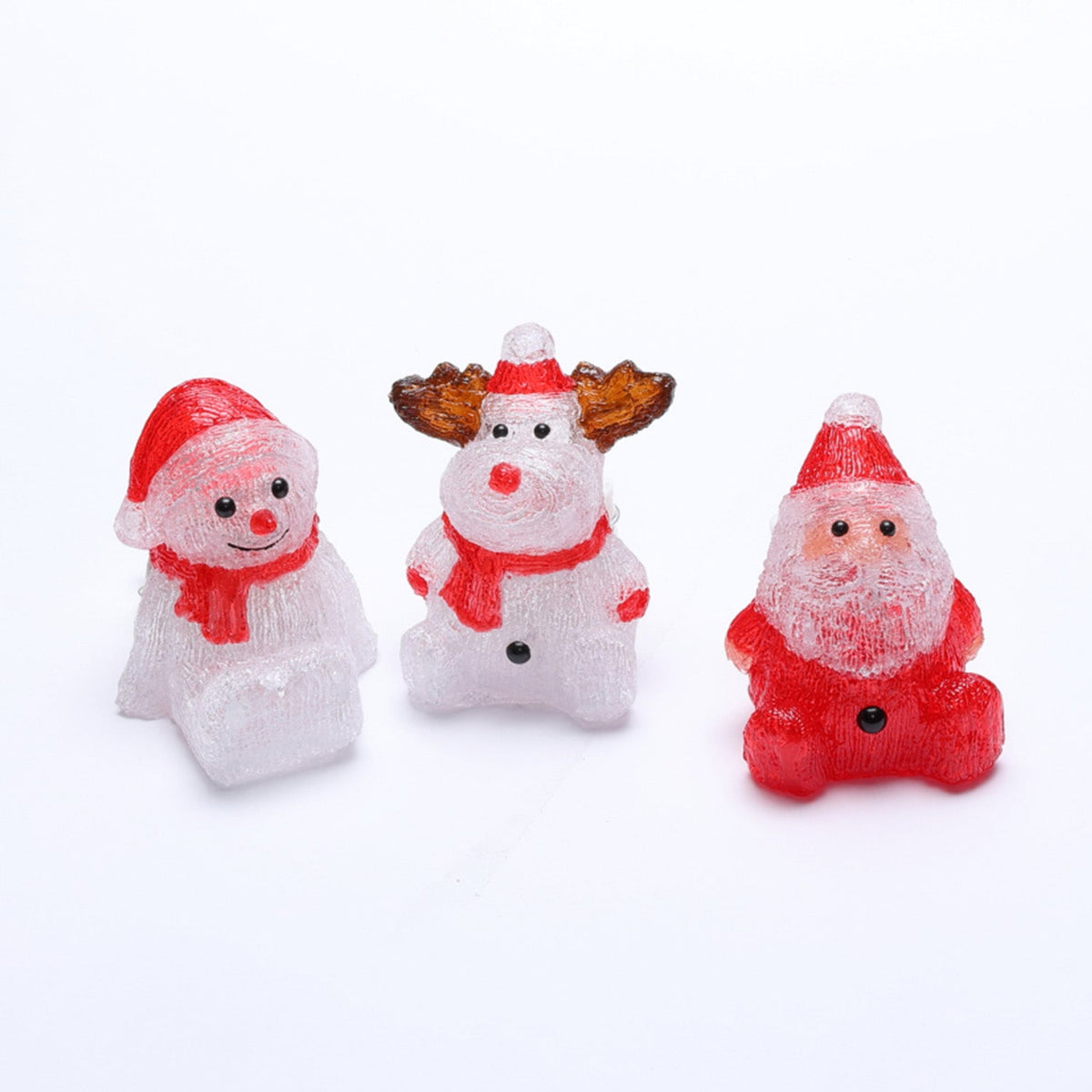 NOMA Small Acrylic Santa, Snowman or Reindeer with LED Lights