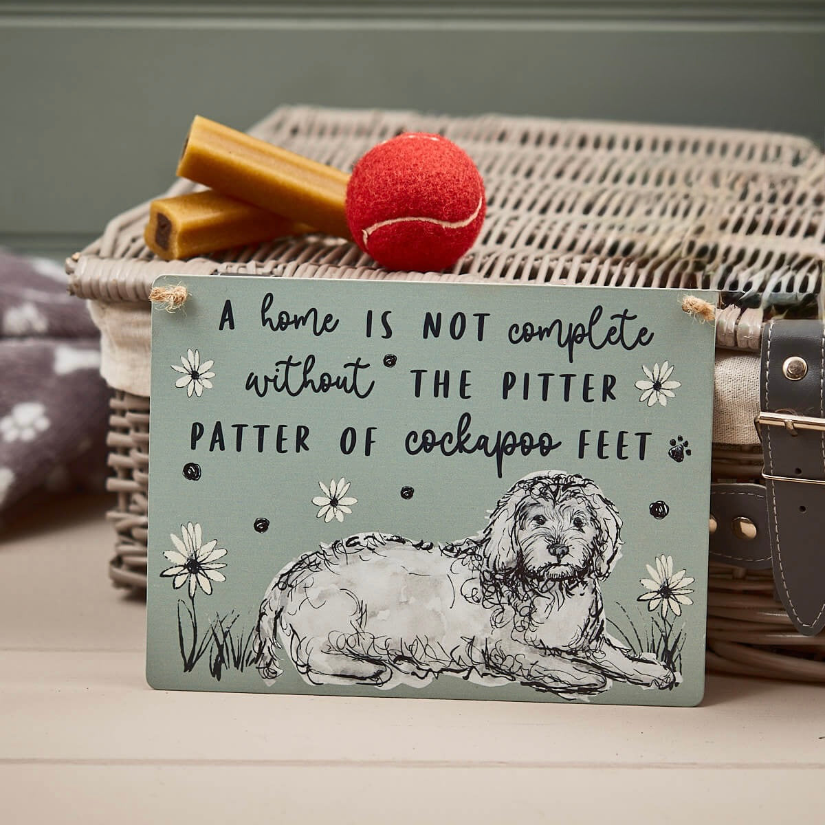 Pale Green Metal Cockapoo Dog Hanging Plaque Sign – Southwood Garden Centre