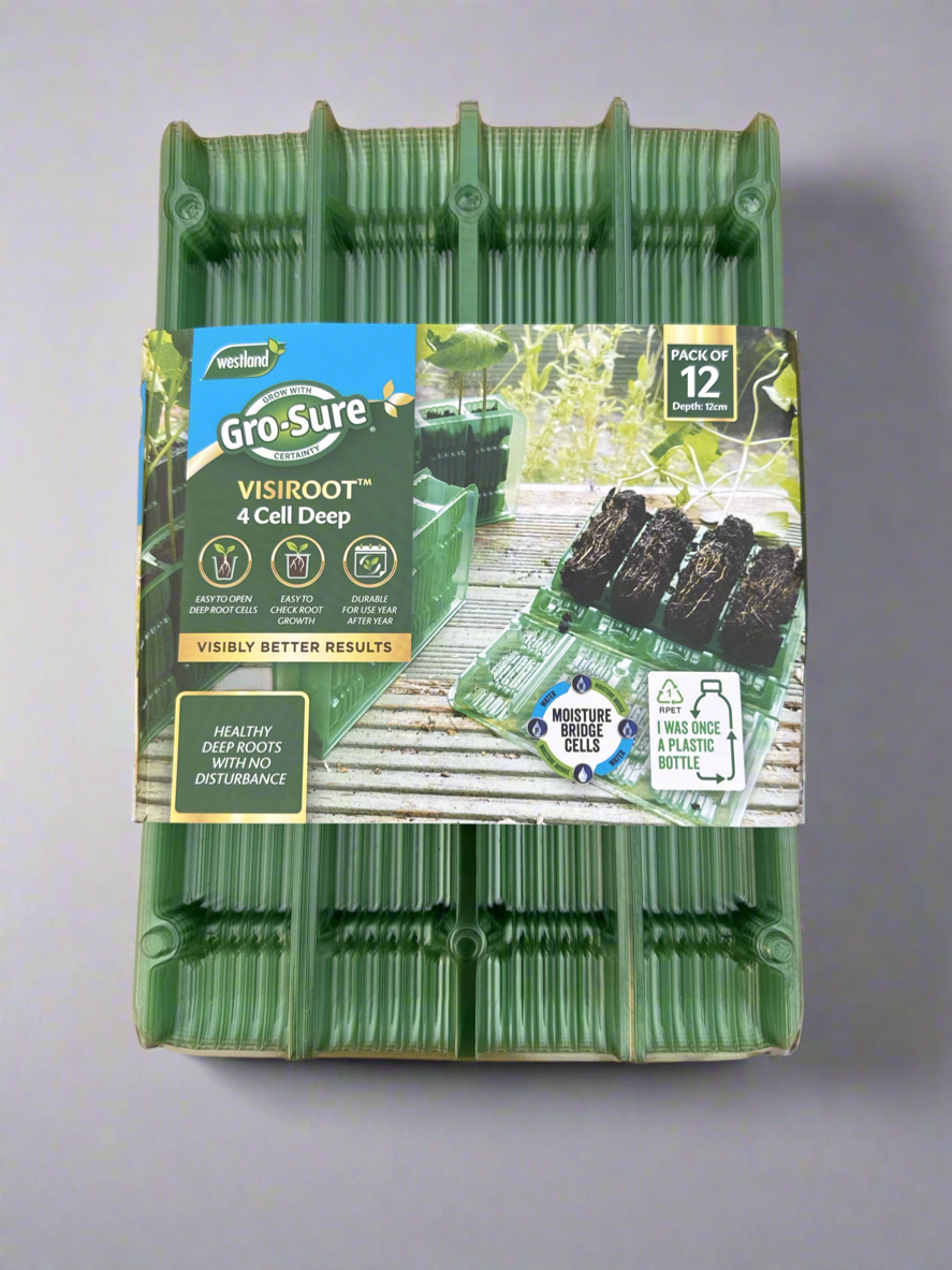 Gro-Sure Visiroot 4 Cell Deep Tray 12 Pack