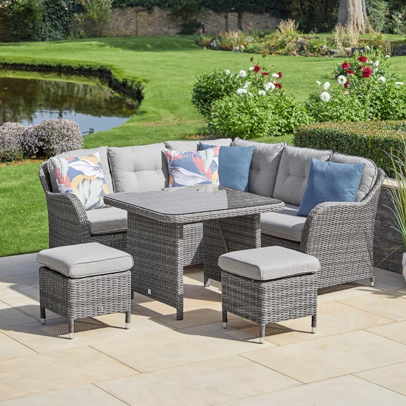 Leisure Grow - Monte Carlo Stone Compact Corner Dining Modular Set - Stone Grey
