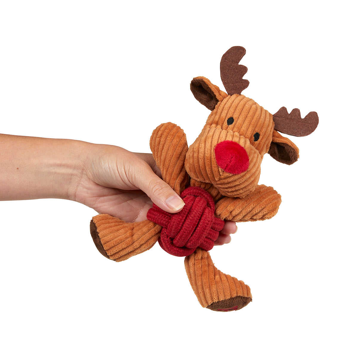 Petface Riley Reindeer Rope Ball Christmas Dog Toy