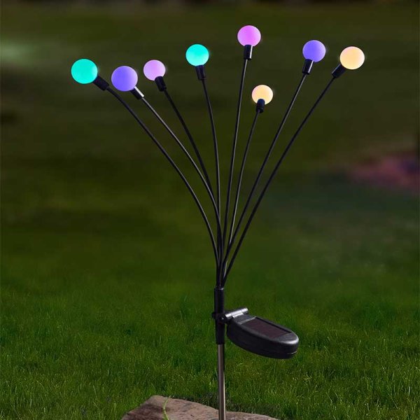 Smart Solar - 8-Stem GloGlobes Multi Coloured Solar Powered Stake Light