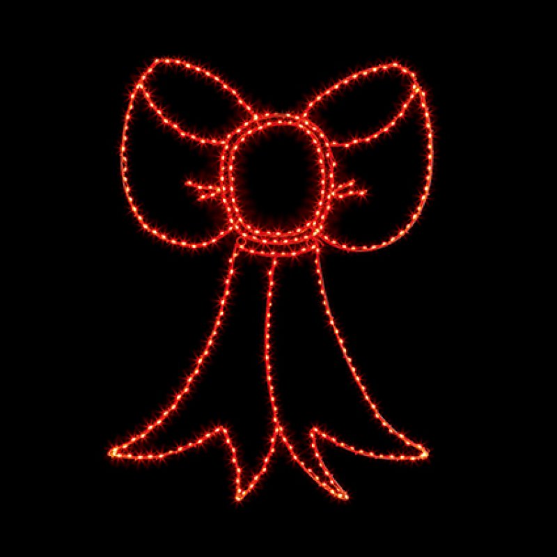 Premier Giant Twinkling Red Bow Flexibright Wall Decoration - 100cm