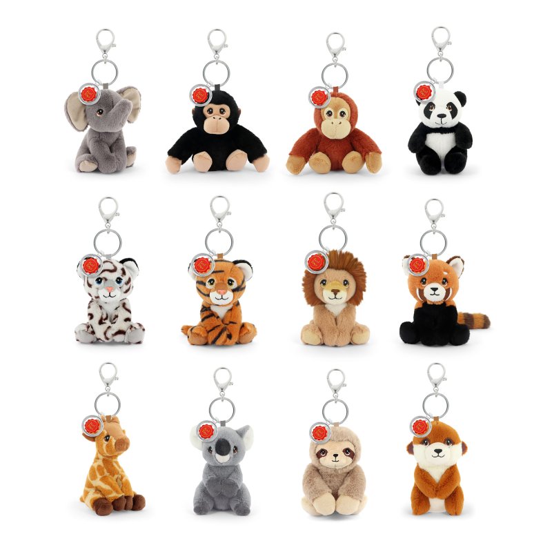 Keel Toys - Keeleco Bag Charm Wild Animal Cuddly Toy - 12cm