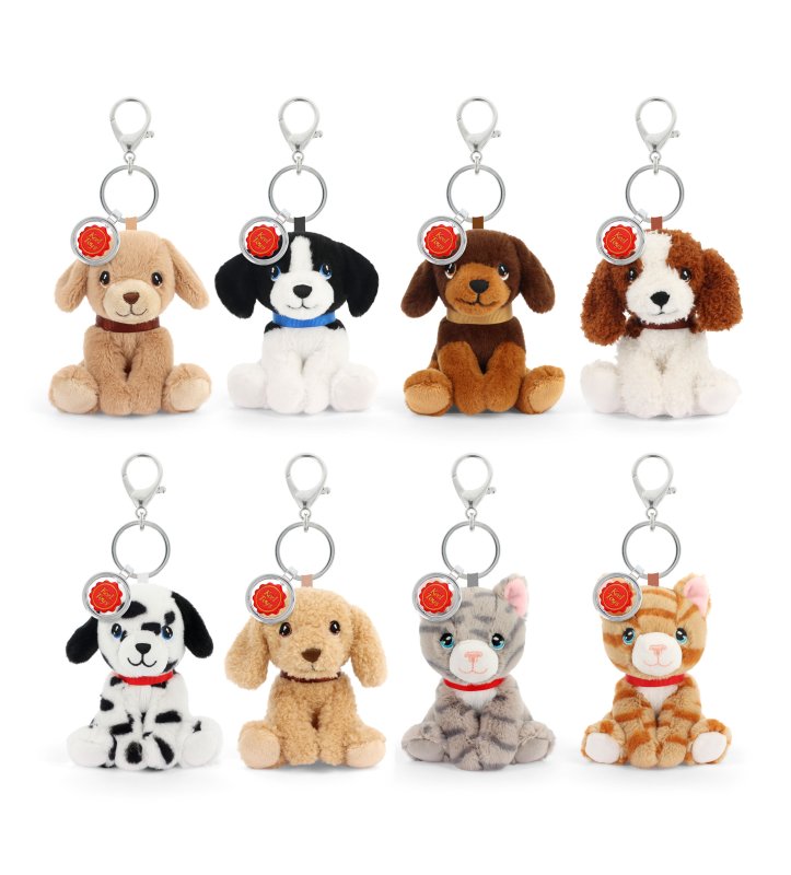 Keel Toys - Keeleco Bag Charm Puppy & Kitty Love Cuddly Toy - 12cm
