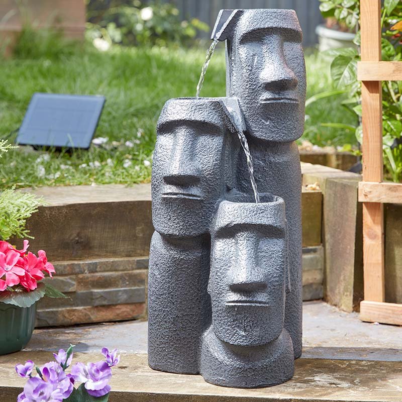 Smart Garden Solar Easter Island Falls Cascading Water Feature