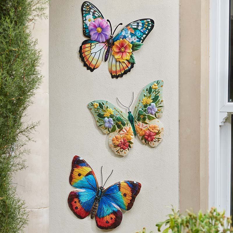Large Papillon Colourful Butterfly Garden Wall Decoration