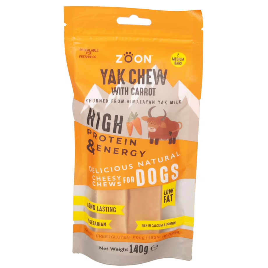Special Offer Pack of 2 Medium Yak Dog Chews with Carrot - 140g