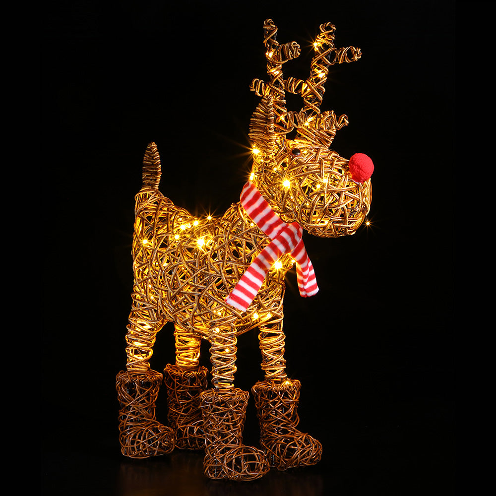 NOMA 75cm Brown Wicker Rudolph with 120 LEDs – Southwood Garden Centre
