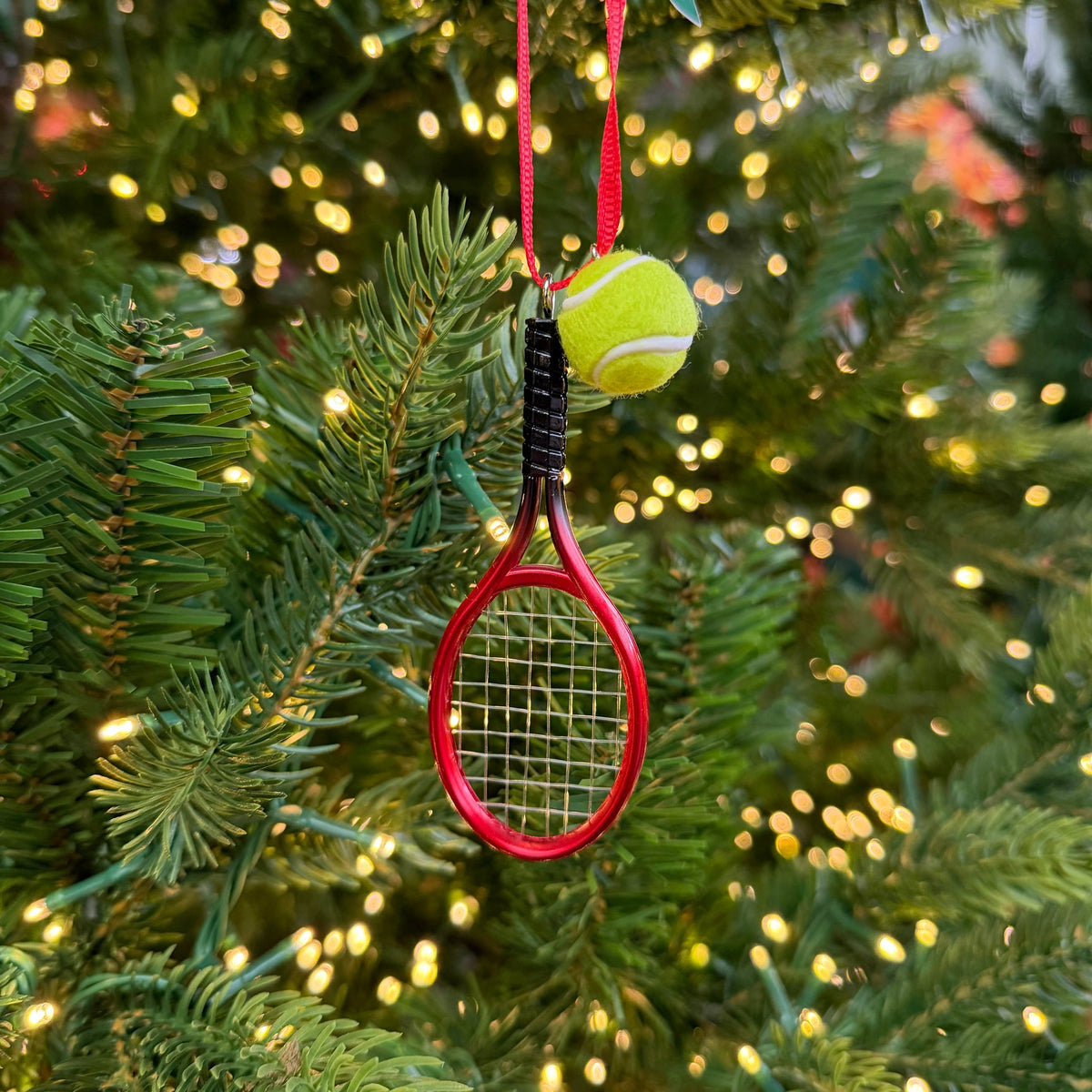 Tennis Racquet & Ball Christmas Bauble