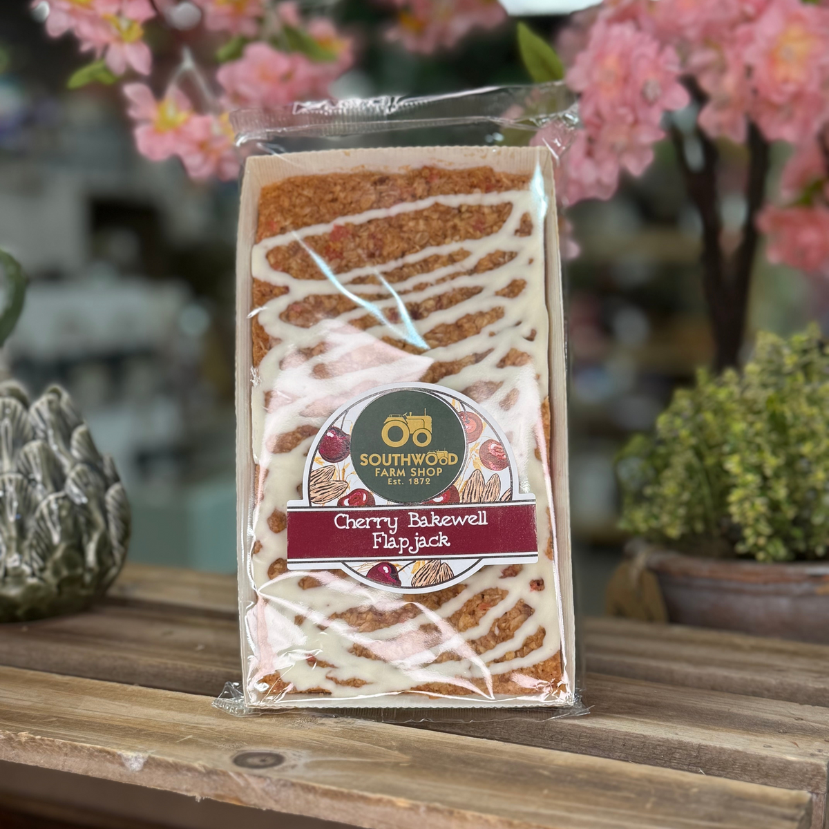Southwood Farmshop -Cherry Bakewell Flapjack Tray