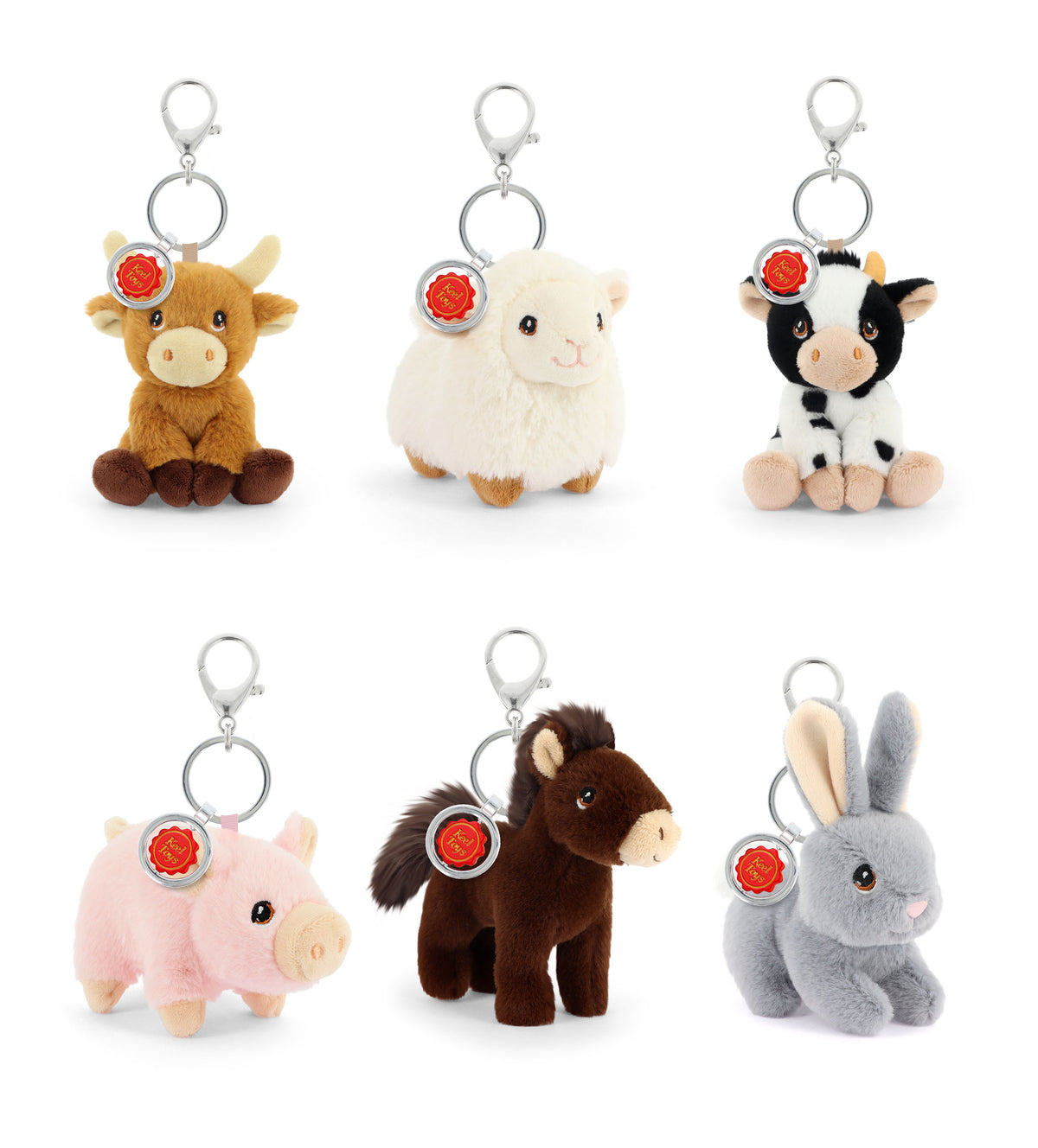 Keel Toys - Keeleco Bag Charm Farm Cuddly Toy - 12cm