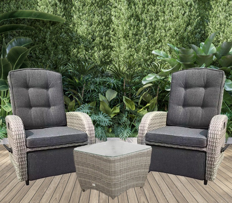 Innovators - Bellevue Rocking & Reclining Lounge Set - Grey Recliner Set