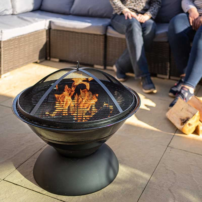 Lustre Enamelled Firepit with Grill & Lid