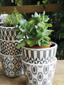 Arta Charcoal Patterned House Plant Pot -14cm