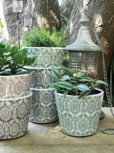 Delphi Ornate Patterned House Plant Pot -14cm