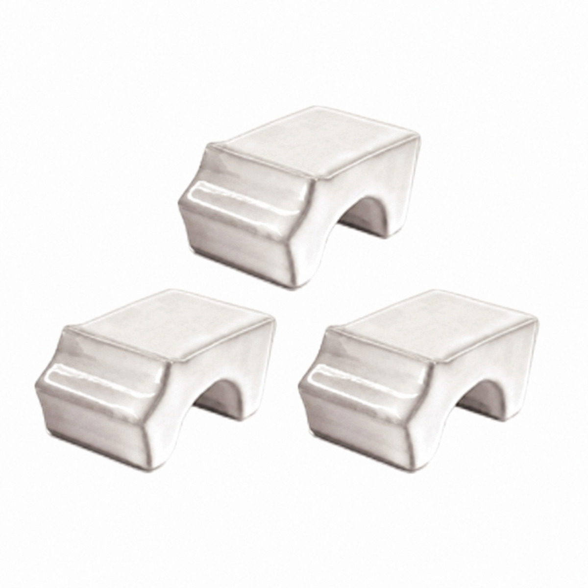 JC White Glazed Pot Feet Pack of 3 7cm