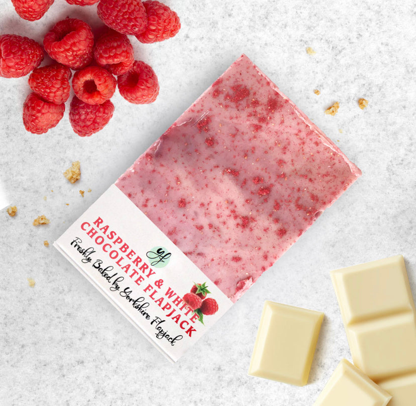 Yorkshire Flapjack - White Chocolate & Raspberry Flapjack